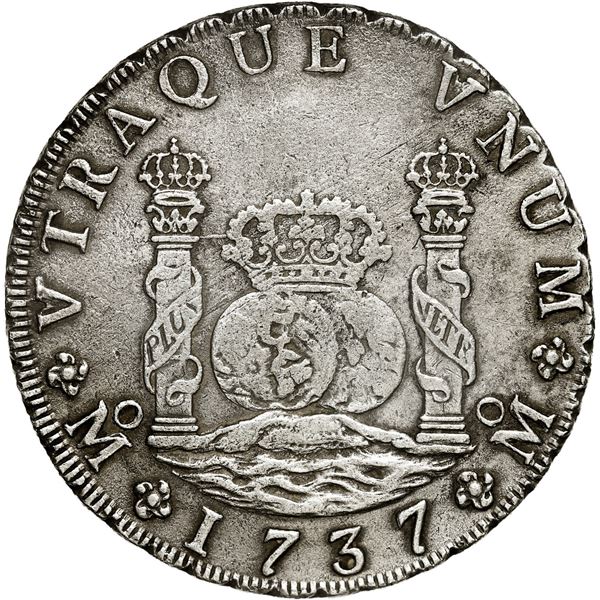 MEXICO, Mexico City, pillar 8 reales, Philip V, 1737 MF.