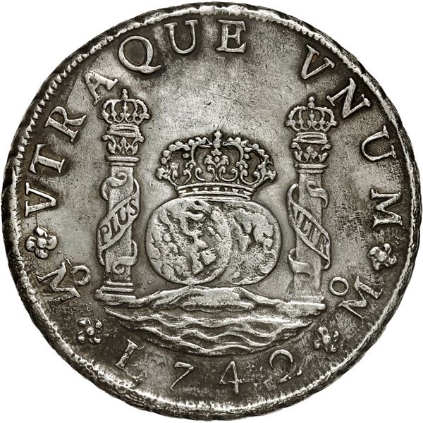 MEXICO, Mexico City, pillar 8 reales, Philip V, 1742 MF.