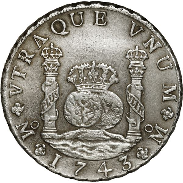 MEXICO, Mexico City, pillar 8 reales, Philip V, 1743 MF.