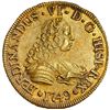 Image 1 : CHILE, Santiago, gold bust 4 escudos, Ferdinand VI, 1749 J, NGC UNC details / saltwater damage (Ship