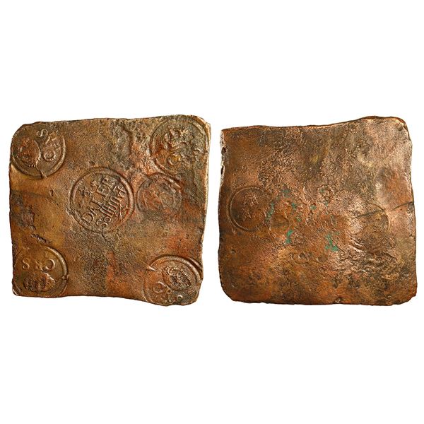 SWEDEN, Avesta mint, copper ½ daler "plate money," Karl XII, 1711, with Type A countermark (Gothenbu