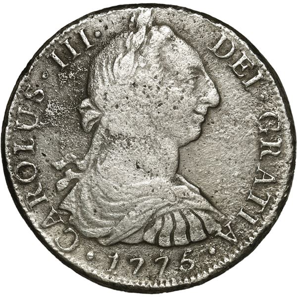 MEXICO, Mexico City, bust 8 reales, Charles III, 1775 FM.