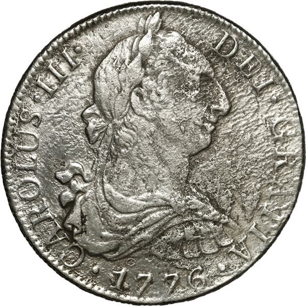 MEXICO, Mexico City, bust 8 reales, Charles III, 1776 FM.