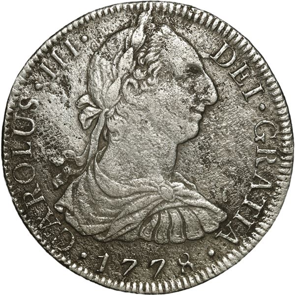 MEXICO, Mexico City, bust 8 reales, Charles III, 1778 FF.