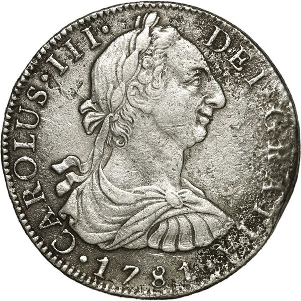 MEXICO, Mexico City, bust 8 reales, Charles III, 1781 FF.