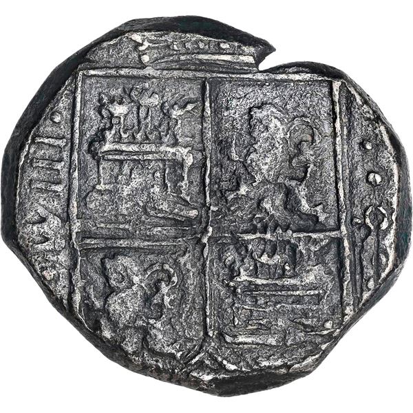 COLOMBIA, Bogotá, cob 8 reales, 1676 OLMs, extremely rare, NGC XF details / saltwater damage (Shipwr