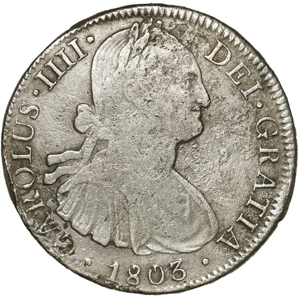 MEXICO, Mexico City, bust 8 reales, Charles IV, 1803 FT.