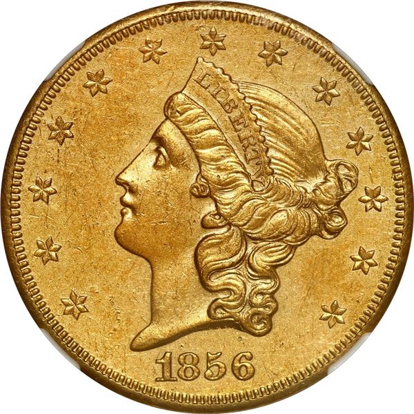 UNITED STATES, San Francisco mint, gold Coronet Liberty Head double eagle ($20), 1856-S, NGC UNC det