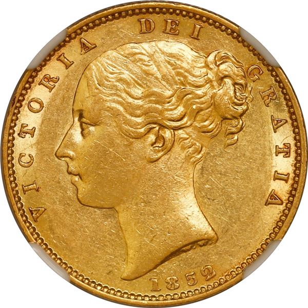 GREAT BRITAIN, London, England, gold sovereign, Victoria (young head), 1852, very rare provenance, N