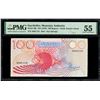 Image 1 : SEYCHELLES, Seychelles Monetary Authority, 100 rupees, (1979), serial A801118, PMG AU 55 / MV Aeolia