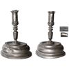 Image 1 : Large and intact silver candlestick holder and hollow round base, marked with crown-in-beaded-circle