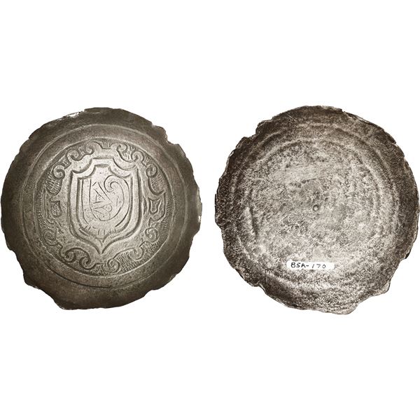Small silver breastplate with ornate design, ex-Atocha (1622).