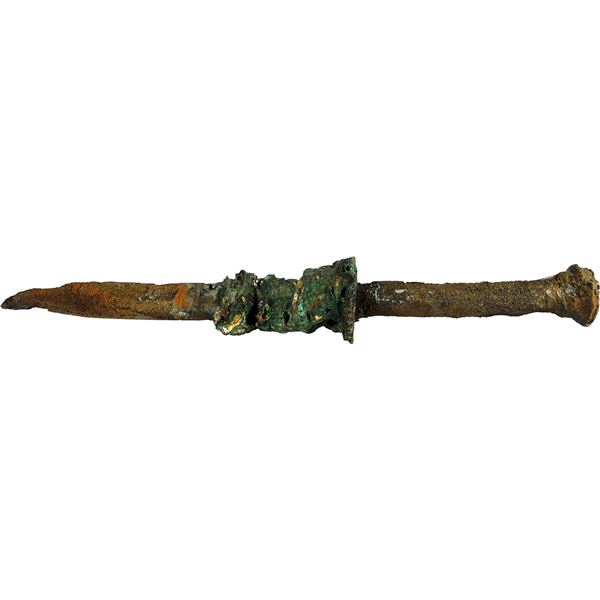 Complete brass spike with part of wooden hull remaining, ex-Concepción (1641).