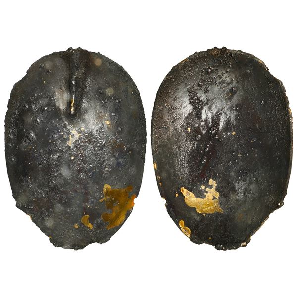 Gold-plated silver spoon (encrusted, handle missing), ex-1715 Fleet, ex-Morse.
