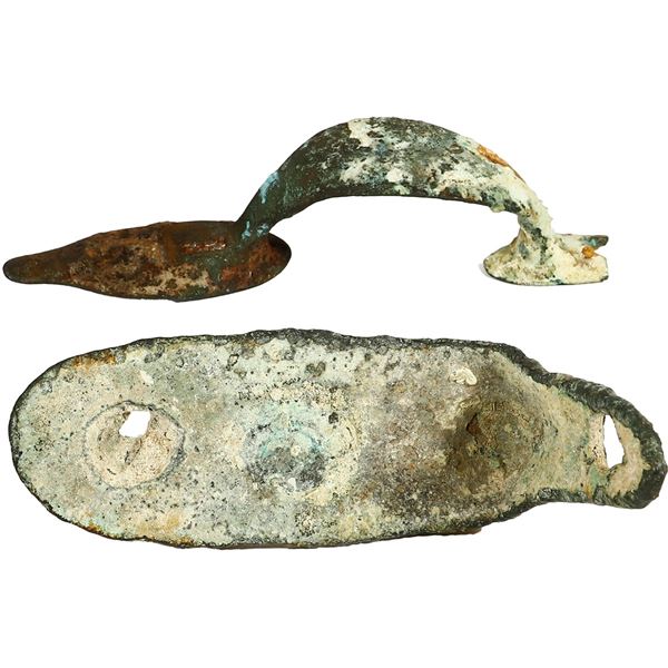 Brass musket parts (trigger guard and buttplate), ex-Tounant (1779).