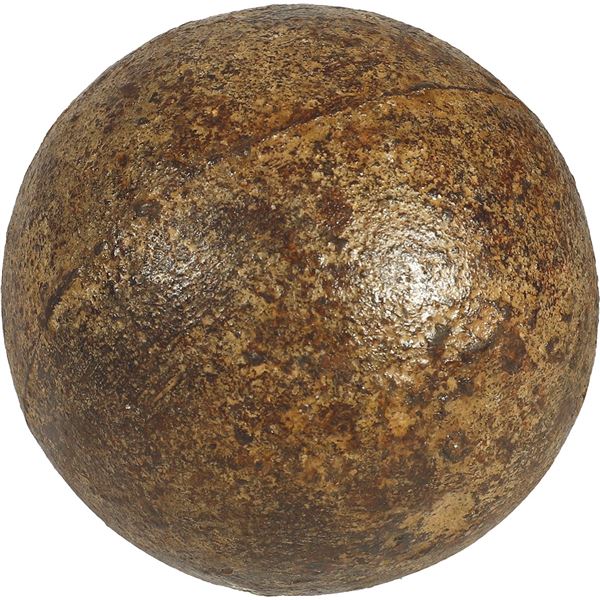 Iron cannonball ("6-pounder"), Spanish colonial (1500s-1700s).