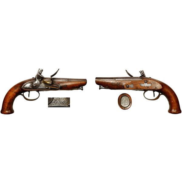 Small flintlock pistol, French, early 1700s.