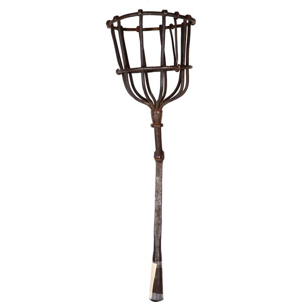 Wrought iron cresset from Boston Harbor, ca. 1700.