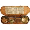 Image 1 : French balance scale for coins in original wooden case with paper table applied to lid, early 1800s.