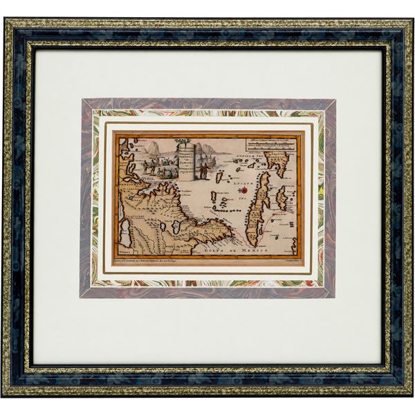 Dutch copperplate-engraved map of the northern Caribbean entitled "Jonathan Dickensons Ramspoedige R
