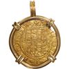 Image 1 : SPAIN, Seville, gold 1 escudo, Charles-Joanna, assayer * to right, mintmark S to left, mounted cross