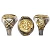 Image 1 : SPAIN, Seville, gold cob 2 escudos, Philip III, assayer not visible, mounted cross-side out in silve