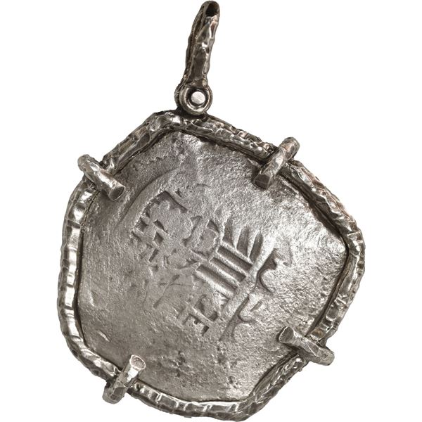 MEXICO, Mexico City, cob 8 reales, Philip IV, assayer P, ex-Concepción (1641), mounted cross-side ou
