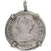Image 1 : MEXICO, Mexico City, bust 2 reales, Charles III, 1783 FF, ex-Cazador (1784), mounted in silver penda