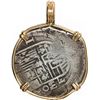 Image 1 : MEXICO, Mexico City, cob 1 real, Philip III, assayer F, mounted cross-side out in 14K pendant with f