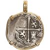 Image 2 : MEXICO, Mexico City, cob 1 real, Philip III, assayer F, mounted cross-side out in 14K pendant with f