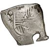 Image 1 : MEXICO, Mexico City, cob 8 reales, Charles II, assayer L, squarish shape with bubble-hole in edge.