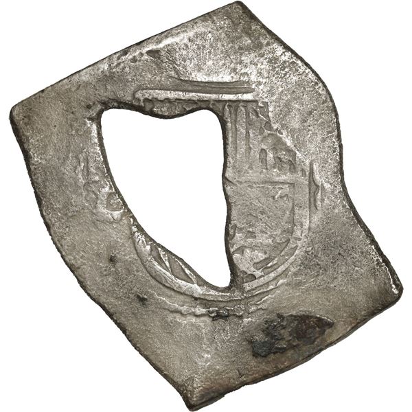 MEXICO, Mexico City, cob 8 reales, Charles II, assayer L, squarish shape with large, heart-shaped bu
