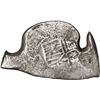 Image 1 : MEXICO, Mexico City, cob 8 reales, Charles II, assayer not visible, very odd shape, ex-1715 Fleet, e
