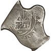 Image 1 : MEXICO, Mexico City, cob 8 reales, Charles II, assayer not visible, strange shape with oddly curved 