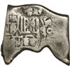 Image 1 : MEXICO, Mexico City, cob 8 reales, Charles II, assayer not visible, odd shape with undulating side e