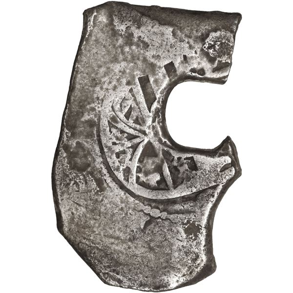 MEXICO, Mexico City, cob 8 reales, Charles II, assayer not visible, very odd shape with large bubble