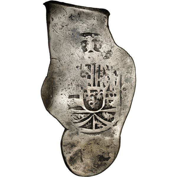 MEXICO, Mexico City, cob 8 reales, Philip V, assayer not visible (J), style of 1712-14, long and wid