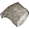 Image 1 : MEXICO, Mexico City, cob 4 reales, Charles II, assayer G, squarish shape with flat-ended protrusion 
