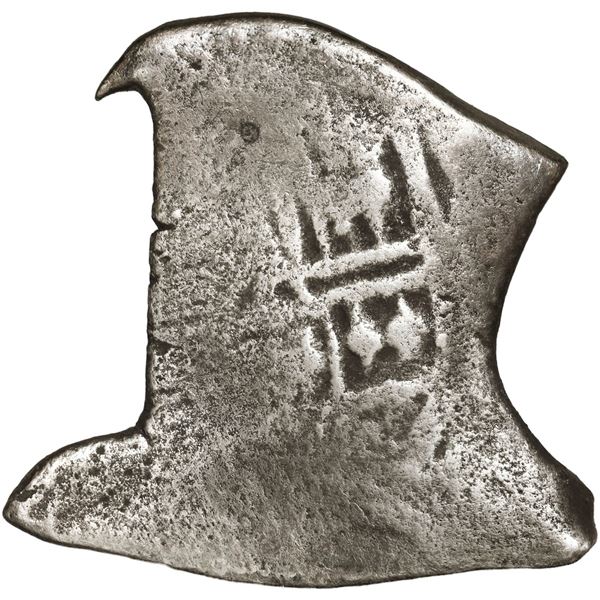 MEXICO, Mexico City, cob 4 reales, Charles II, assayer not visible, very odd shape with four points,