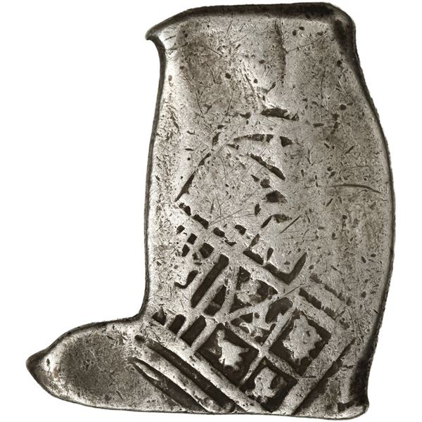 MEXICO, Mexico City, cob 4 reales, Charles II, assayer not visible, rectangular shape with thick pro