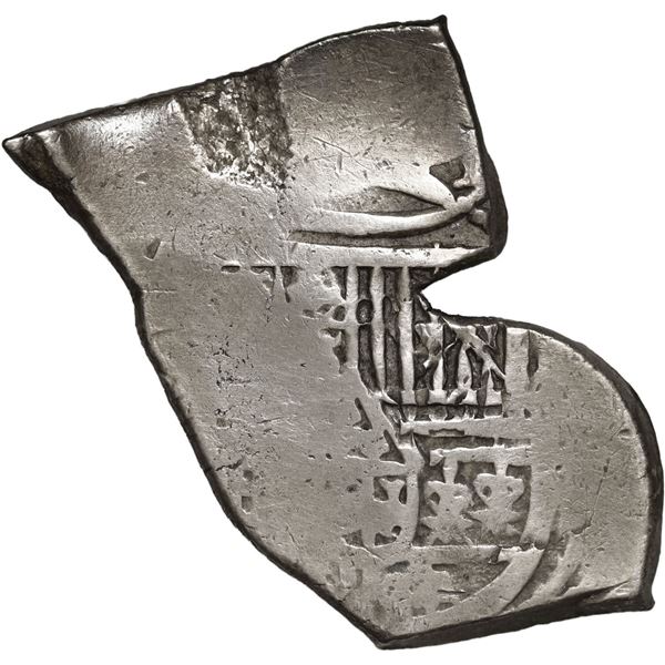 MEXICO, Mexico City, cob 4 reales, Charles II, assayer not visible, strange shape with odd indentati
