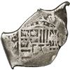 Image 1 : MEXICO, Mexico City, cob 4 reales, Philip V, assayer L (1702-5), very odd shape with knobby "cabo de