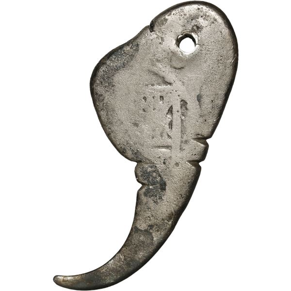 MEXICO, Mexico City, cob 2 reales, Charles II, assayer not visible, odd shape with long curved tail,