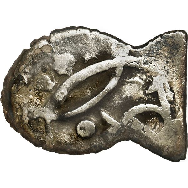 MEXICO, Mexico City, cob ½ real, Charles II, assayer not visible, round with flat tail.