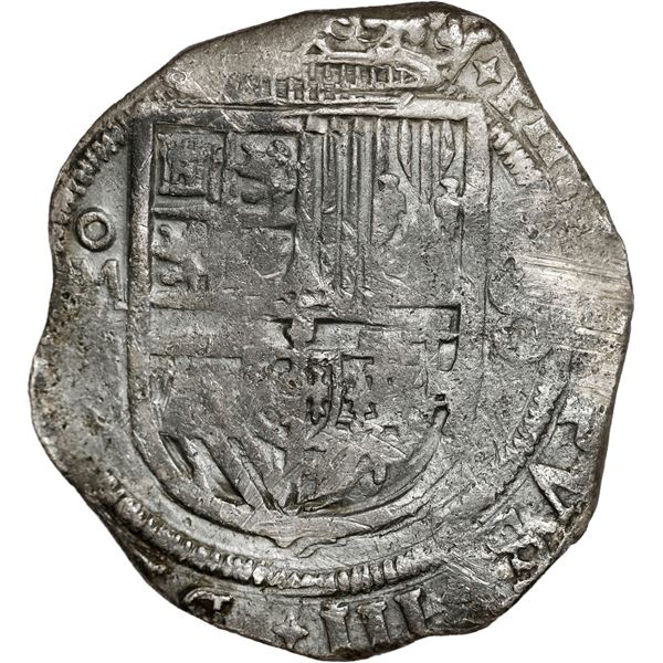 MEXICO, Mexico City, cob 8 reales, Philip III, date not visible (style of 1607-1617), assayer not vi