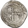 Image 2 : MEXICO, Mexico City, cob 4 reales, Philip II, assayer O below mintmark oM to right.