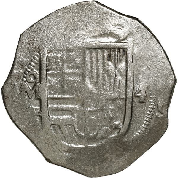 MEXICO, Mexico City, cob 4 reales, 1611/0 F, very rare.