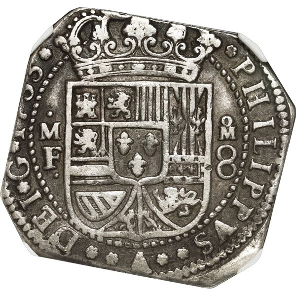 MEXICO, Mexico City, klippe 8 reales, 1733 MF, NGC XF 40.