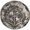 Image 2 : PERU, Lima, cob 4 reales, Philip II, assayer Diego de la Torre, P-4 to left, *-oD to right, NGC AU 5