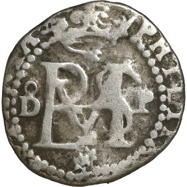 PERU, Lima, cob ½ real, Philip II, assayer Diego de la Torre, oD to left, P to right, * above and be